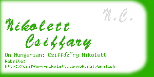 nikolett csiffary business card